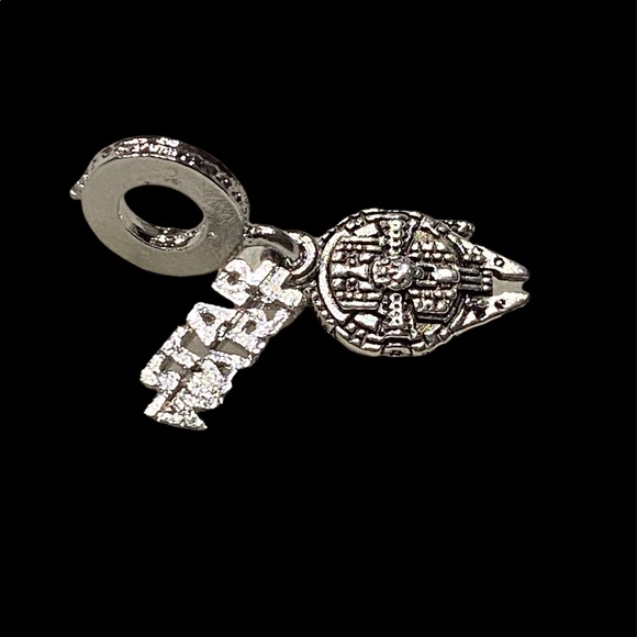 NEW•Silver Millennium Falcon Ship DIY charm - Picture 2 of 6